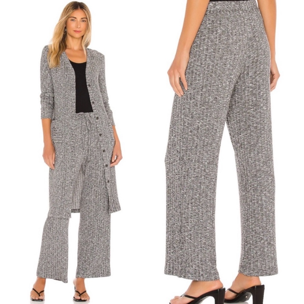 Michael Stars Brooklyn relaxed fit Pants Ribbed Heather gray